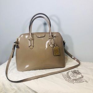 Lauren Ralph Lauren Beige Patent Leather Satchel
